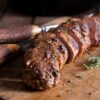 Sliced Pork Fillet on a chopping board