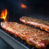 Rack of Pork Ribs on a BBQ